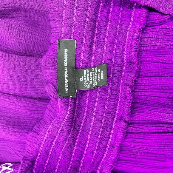 INC International Concepts Off Shoulder Womens Purple Top Rayon XL - Picture 9 of 11